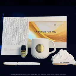 White Notebook, Pen and Ceramic Mug Gift Set in Rigid Box thumbnail 2