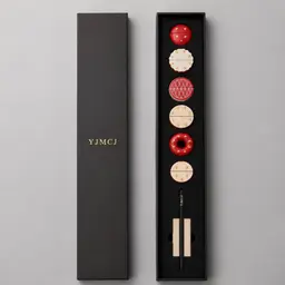 Black Metal Pen and Donut Clip Desk Set in Rigid Gift Box thumbnail 2