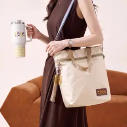 Beige Tote Bag Gift Set with Tumbler and Phone Stand thumbnail 9