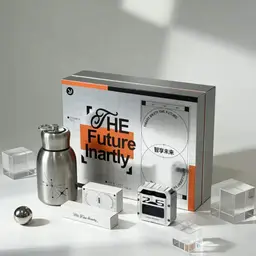 Silver Water Bottle, Headphones, and Power Bank Gift Set thumbnail 2