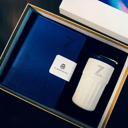 Blue A5 Loose-Leaf Notebook and White Tumbler Gift Set thumbnail 3