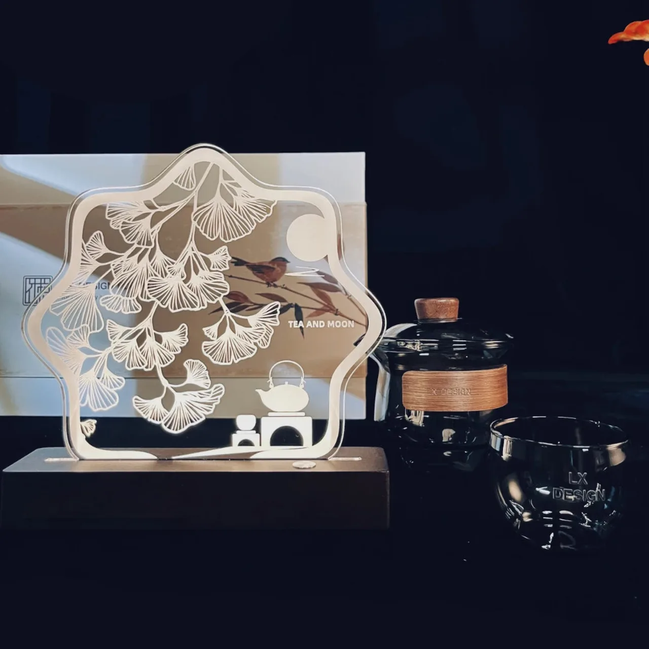 Glass Gaiwan Tea Set with Acrylic Star Light — View 1