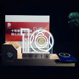 Wooden Desk Organizer with Wireless Charger and Calendar thumbnail 1