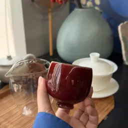 Ceramic Tea Cups and Glass Pitcher Gift Set in Red Rigid Box thumbnail 6
