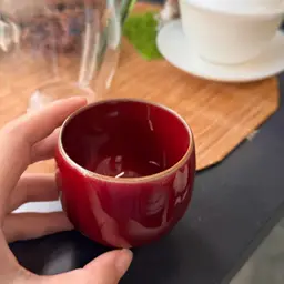 Ceramic Tea Cups and Glass Pitcher Gift Set in Red Rigid Box thumbnail 7