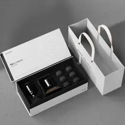 Glass Tea Brewer, Black Stand and Six Ceramic Cups Gift Set thumbnail 1
