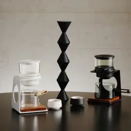 Glass Tea Brewer, Black Stand and Six Ceramic Cups Gift Set thumbnail 4