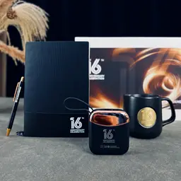 Black Notebook, Pen, Power Bank and Mug Gift Set in Rigid Box thumbnail 2