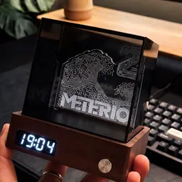 Desk Organizer Gift Set with Digital Clock and Acrylic Cube thumbnail 3
