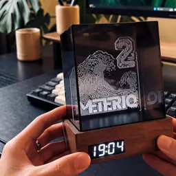 Desk Organizer Gift Set with Digital Clock and Acrylic Cube thumbnail 2