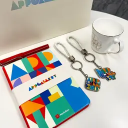 Notebook, Pen, Ceramic Mug & Two Metal Keychains Gift Set thumbnail 3
