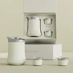 Portable Metal Tea Set with Teapot, Two Cups, Rigid Gift Box thumbnail 1