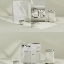 Portable Metal Tea Set with Teapot, Two Cups, Rigid Gift Box thumbnail 4