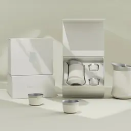Portable Metal Tea Set with Teapot, Two Cups, Rigid Gift Box thumbnail 5