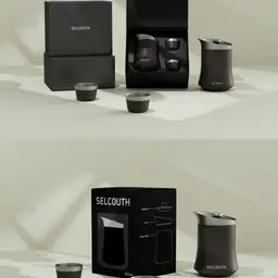 Portable Metal Tea Set with Teapot, Two Cups, Rigid Gift Box thumbnail 3