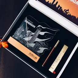 City Skyline Night Light, Wooden Pen, Bookmark Gift Set thumbnail 4