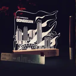 City Skyline Night Light, Wooden Pen, Bookmark Gift Set thumbnail 3