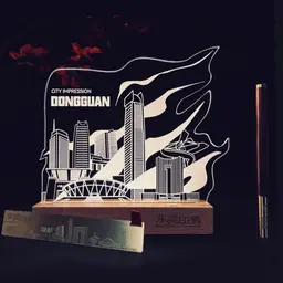 City Skyline Night Light, Wooden Pen, Bookmark Gift Set thumbnail 2