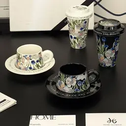 Two Ceramic Tumblers and Two Mugs Gift Set with Floral Pattern thumbnail 2