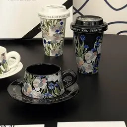 Two Ceramic Tumblers and Two Mugs Gift Set with Floral Pattern thumbnail 4