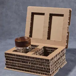 Two Glass Jars with Wooden Lids in Honeycomb Cardboard Gift Box thumbnail 3