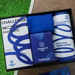 Blue Tumbler, Towel, and Waterproof Tote Bag Gift Set thumbnail 2