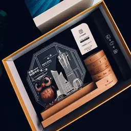 Wooden Desk Organizer with Perpetual Calendar and Pens thumbnail 5