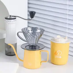Pour-Over Coffee Brewing Kit with Manual Grinder and Insulated Tumbler thumbnail 2