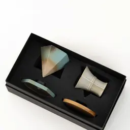 Ceramic Coffee Dripper, Mug and Coasters Set, Multicolor Glaze thumbnail 3