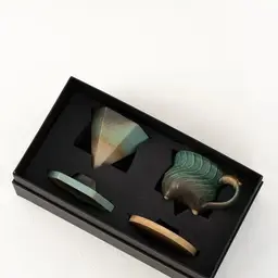 Ceramic Coffee Dripper, Mug and Coasters Set, Multicolor Glaze thumbnail 13