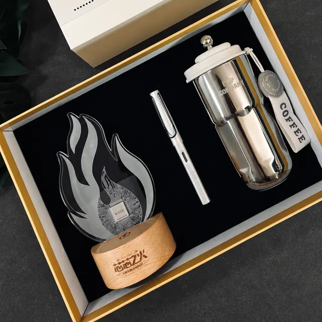Silver Pen, Tumbler & Decorative Light Gift Set corporate gift set