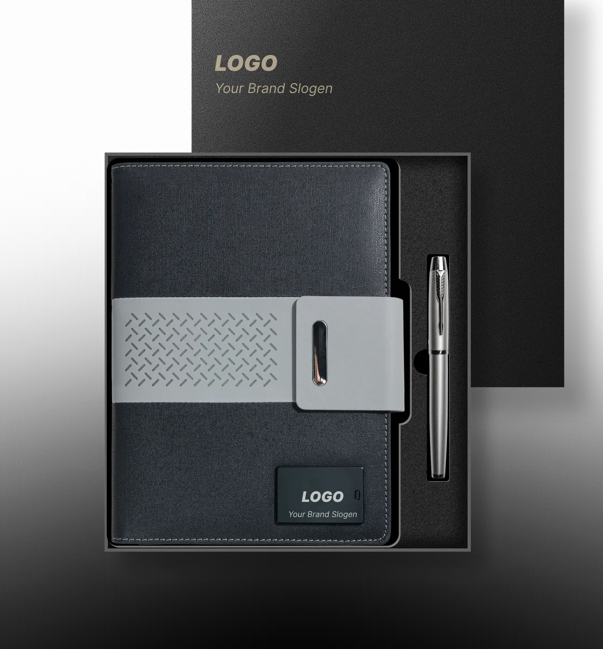 Tech Stationery Set Charging Journal with Power Bank