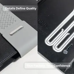 Textured Leather Wireless Charging Notebook for Corporate Gifting thumbnail 8