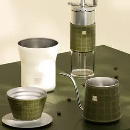 Pour-Over Coffee Gift Set with Gooseneck Kettle, Grinder, Dripper, and Tumbler thumbnail 3