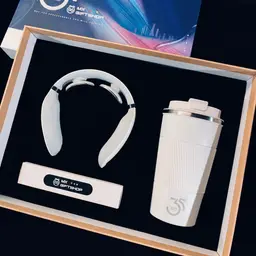 White 400 mL Tumbler, Power Bank and Neck Massager Gift Set thumbnail 2