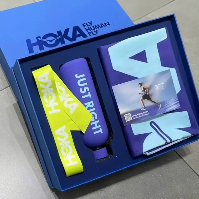 Water Bottle and Towel Gift Set in Blue Box corporate gift set