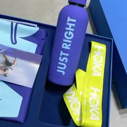 Water Bottle and Towel Gift Set in Blue Box thumbnail 2