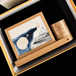 Beechwood Desk Organizer and Paper Carving Night Light Gift Set thumbnail 5