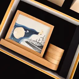 Beechwood Desk Organizer and Paper Carving Night Light Gift Set thumbnail 4