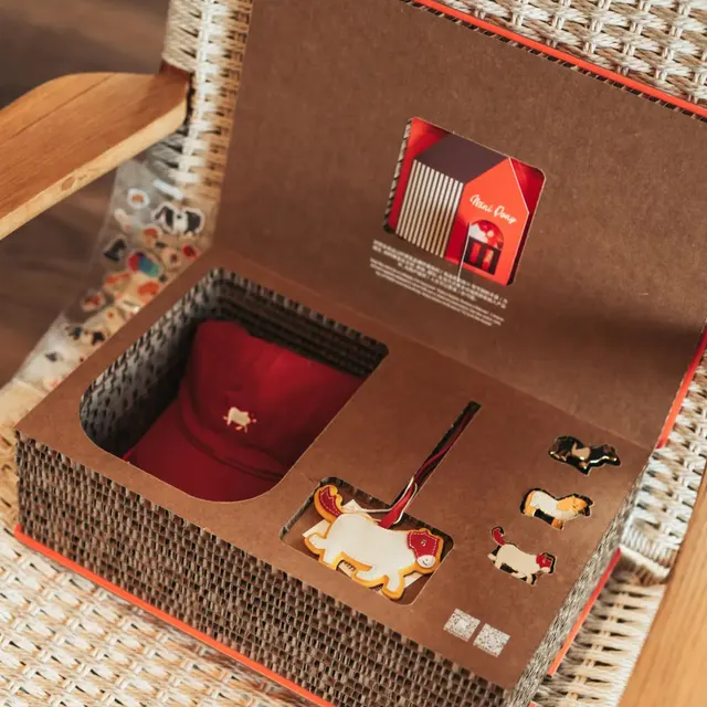 Horse Motif Gift Set with Cap, Keychains, Badges, and Stickers