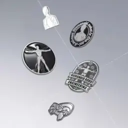 Five Metal Badge Gift Set in Black Rigid Box thumbnail 2