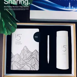 White Notebook, Pen and Thermos Gift Set in Rigid Box thumbnail 2