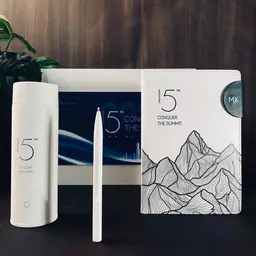 White Notebook, Pen and Thermos Gift Set in Rigid Box thumbnail 3