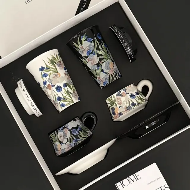 Floral Ceramic Mug and Tumbler Gift Set