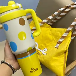 Yellow Quilted Tote, Water Bottle, and Snack Pouch Gift Set thumbnail 3