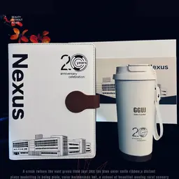 White Notebook and Tumbler Gift Set with Rigid Box thumbnail 2