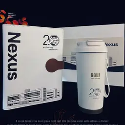 White Notebook and Tumbler Gift Set with Rigid Box thumbnail 4