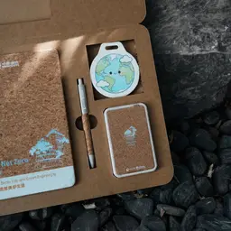 Cork Notebook, Pen, Power Bank, and Keychain Gift Set thumbnail 2