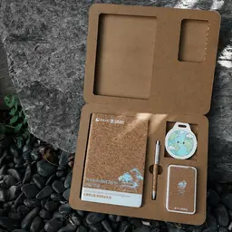 Cork Notebook, Pen, Power Bank, and Keychain Gift Set thumbnail 3