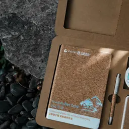 Cork Notebook, Pen, Power Bank, and Keychain Gift Set thumbnail 5